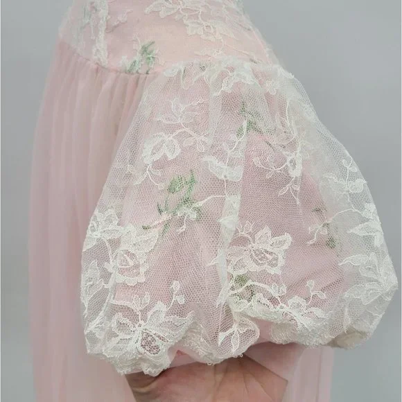 Vintage Linda Underlovelies Chiffon Babydoll Night Gown and Robe - Picture 6 of 14